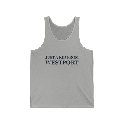 Just a kid from Westport  Unisex Jersey Tank Top