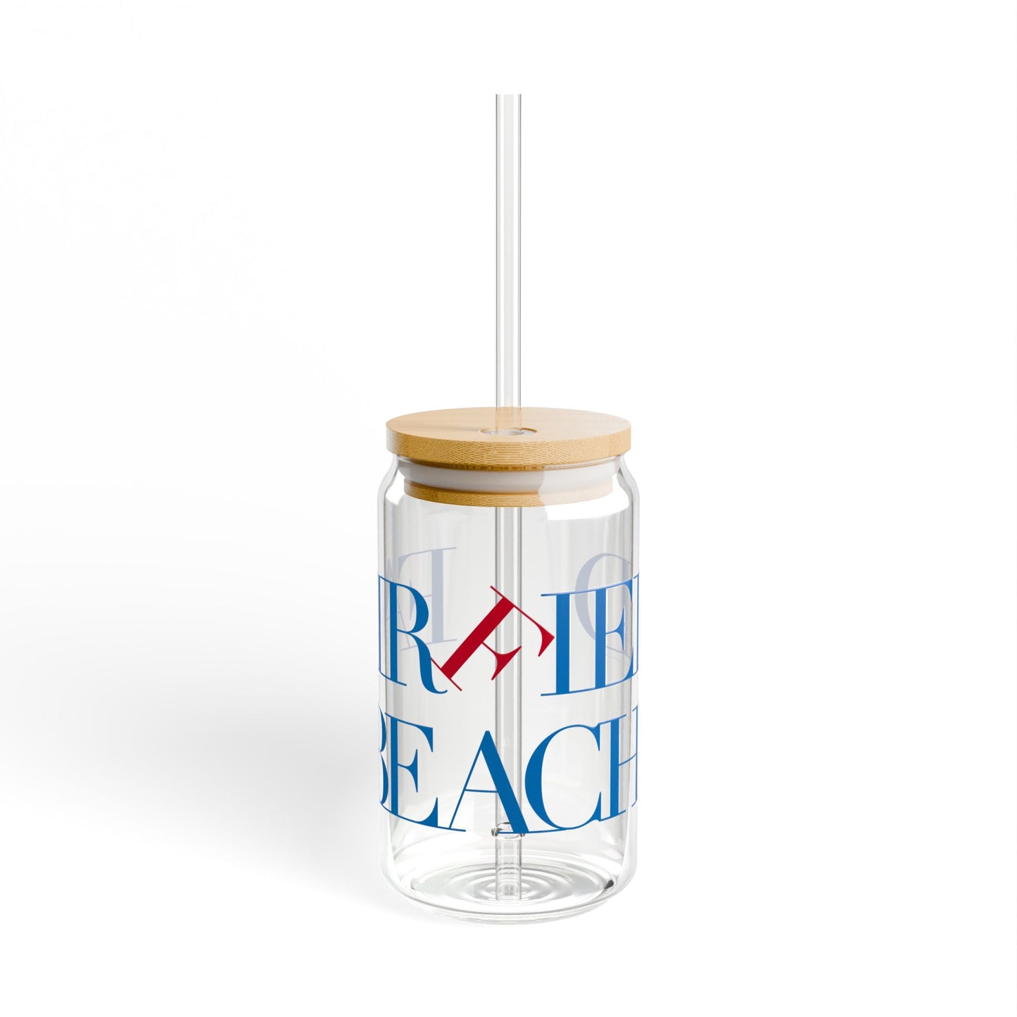41 Tilt Fairfield Beach Glass Can with Straw and Lid, 16oz