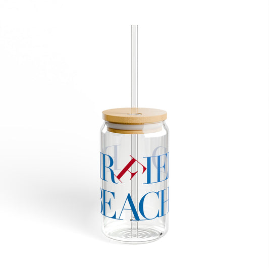 41 Tilt Fairfield Beach Glass Can with Straw and Lid, 16oz