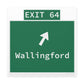 Vintage WCP Exit 64 Sign Matte Canvas, Stretched, 1.25"