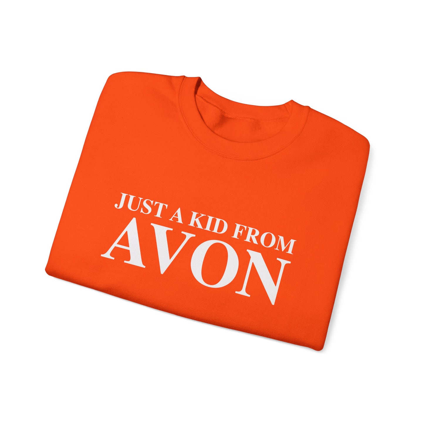 Just a kid from Avon Unisex Heavy Blend™ Crewneck Sweatshirt