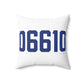 06610  Bridgeport Connecticut Zip Code Spun Polyester Square Pillow