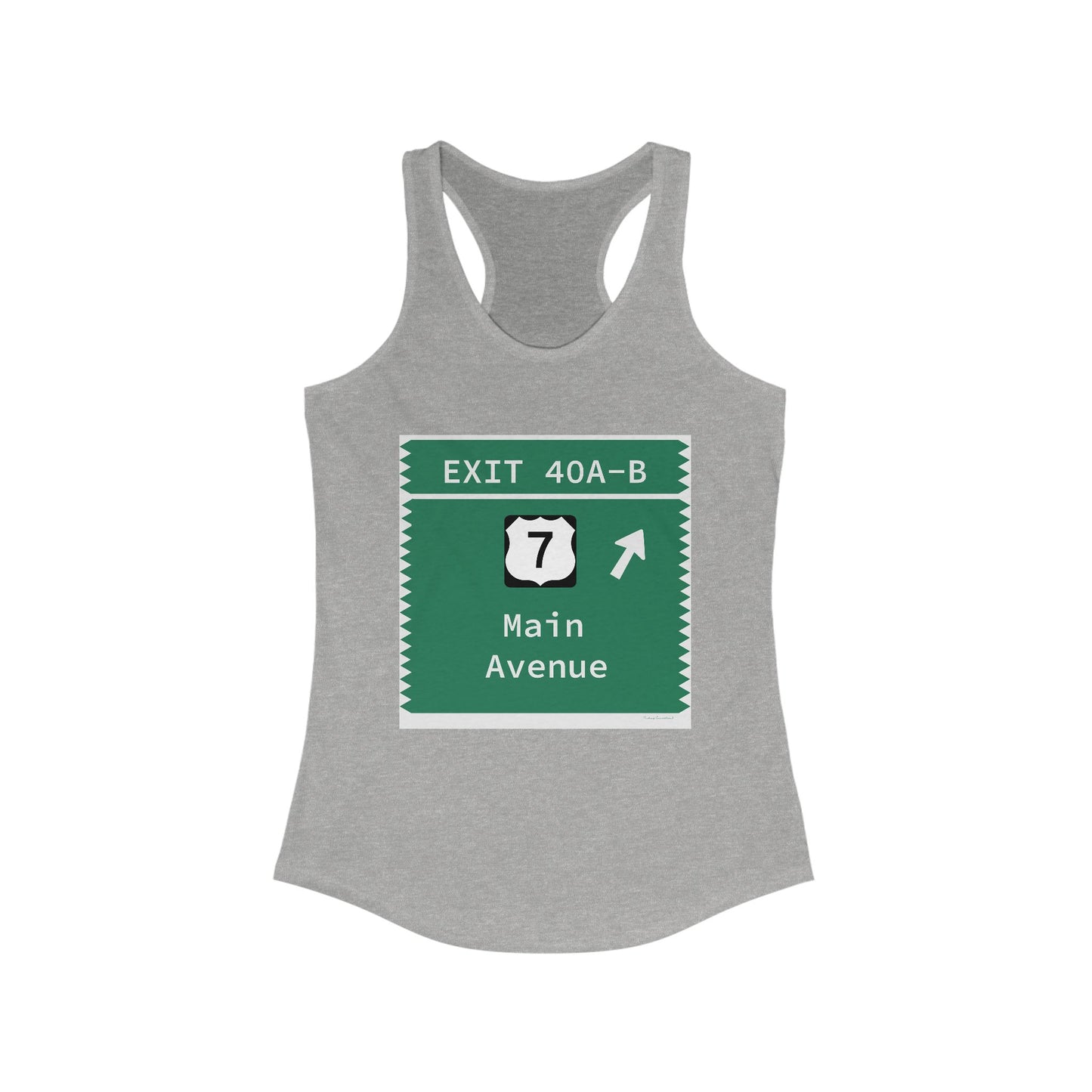 Vintage Merritt Parkway Exit 40 A-B Sign Women's Ideal Racerback Tank Top