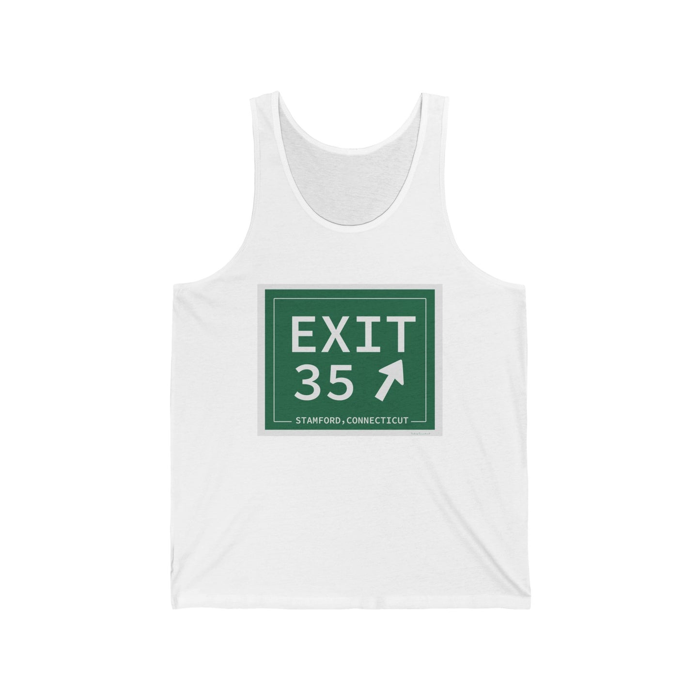 Vintage Exit 35 Merritt Parkway Sign Unisex Jersey Tank Top