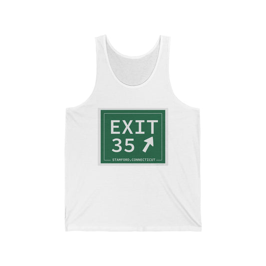 Vintage Exit 35 Merritt Parkway Sign Unisex Jersey Tank Top