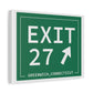 Vintage Exit 27 Merritt Parkway Sign Matte Canvas, Stretched, 1.25"