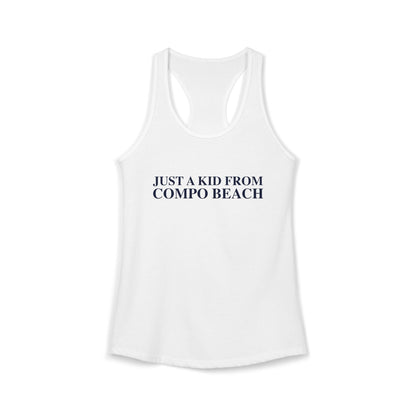 Just a kid from Compo Beach Women's Ideal Racerback Tank Top