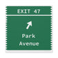 Vintage Merritt Parkway Exit 47 Sign Matte Canvas, Stretched, 1.25"