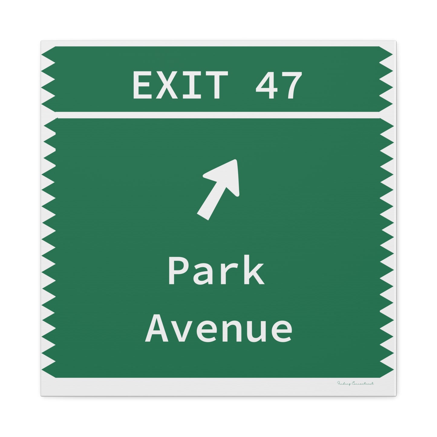 Vintage Merritt Parkway Exit 47 Sign Matte Canvas, Stretched, 1.25"