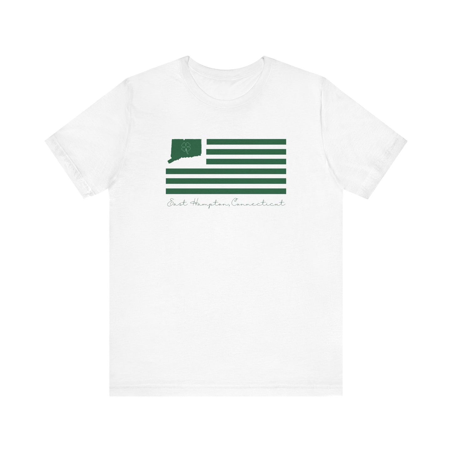 East Hampton Connecticut St. Patrick’s Day Flag Unisex Jersey Short Sleeve T-Shirt