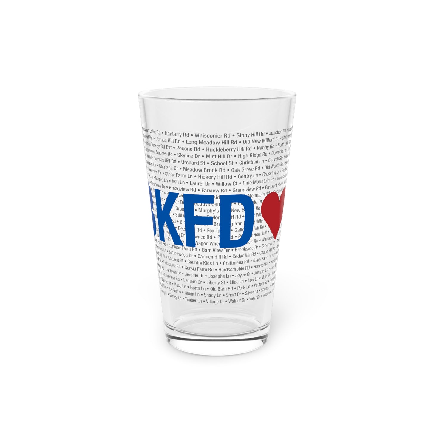 Brookfield Love  Pint Glass, 16oz