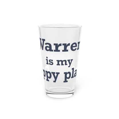 Warren is My Happy Place Pint Glass, 16oz