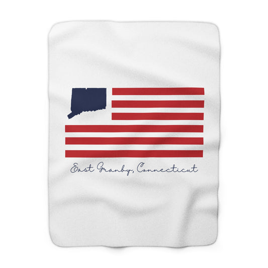 East Granby Connecticut Flag Sherpa Fleece Blanket