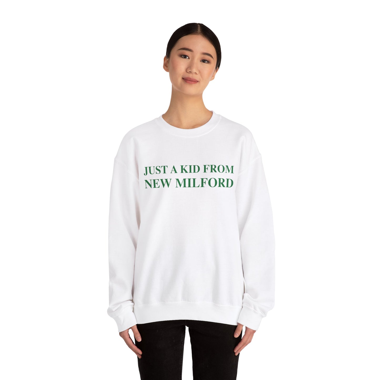 Just a kid from New Milford Unisex Heavy Blend™ Crewneck Sweatshirt