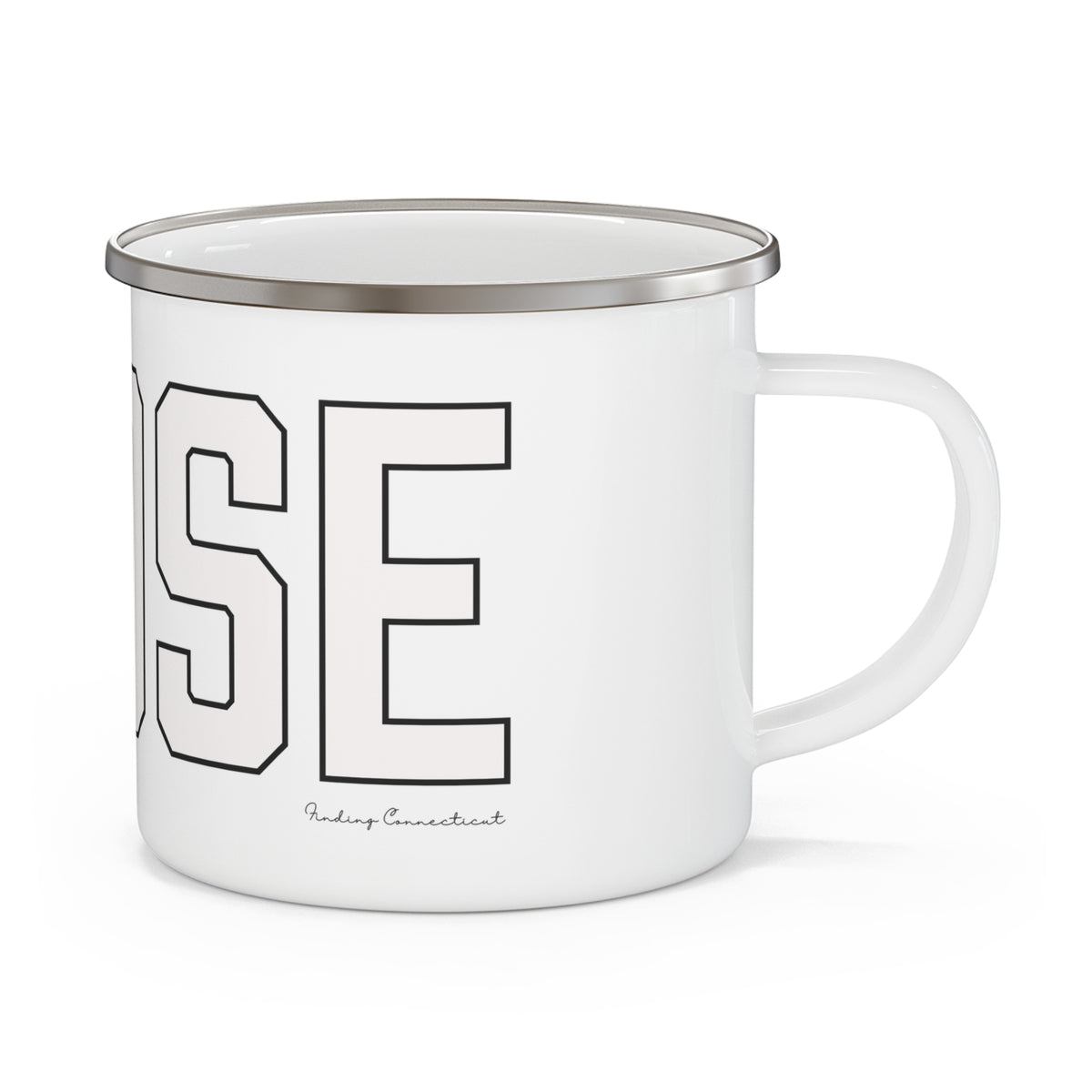 Goose Zip Code White & Black Enamel Camping Mug