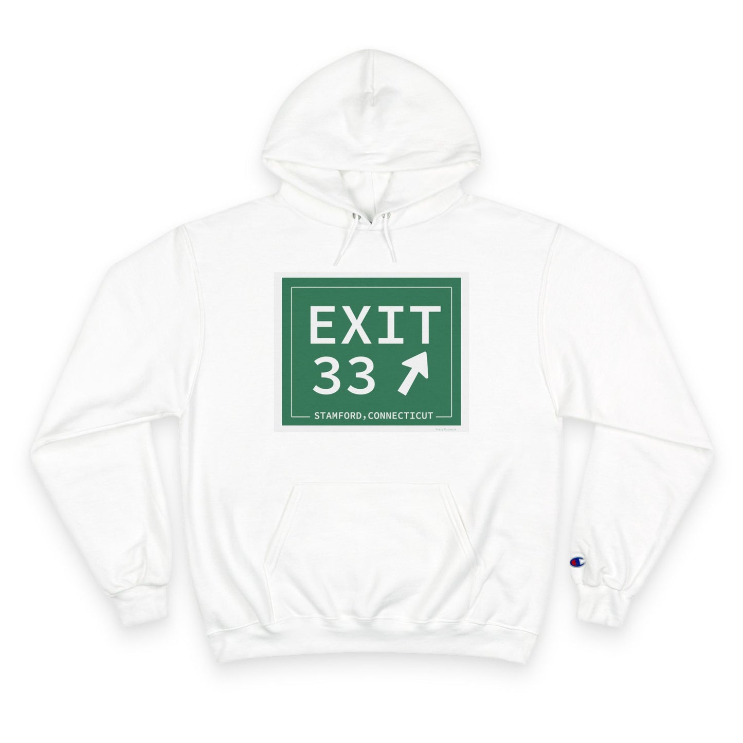 Vintage Exit 33 Merritt Parkway Sign Champion Hoodie