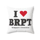 I Heart BRPT Spun Polyester Square Pillow