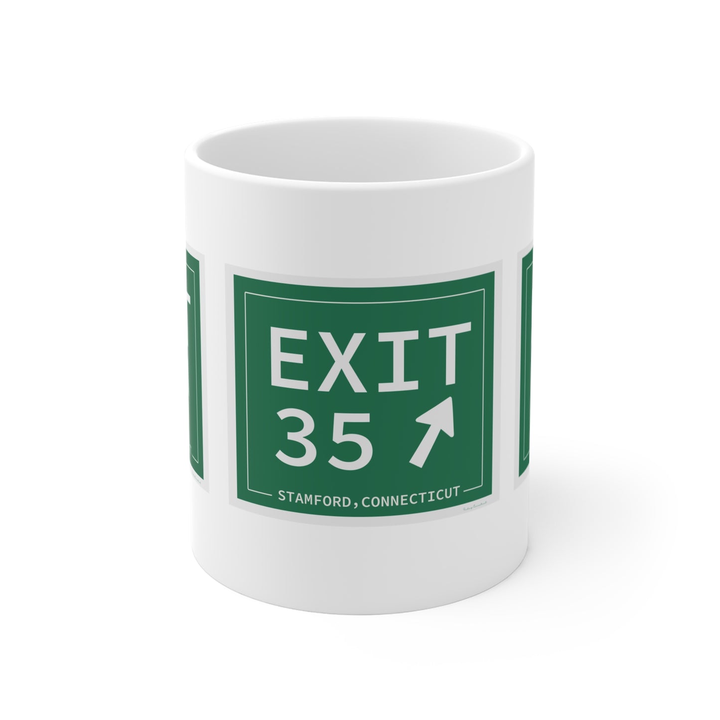 Vintage Exit 35 Merritt Parkway Sign Mug 11oz