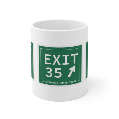 Vintage Exit 35 Merritt Parkway Sign Mug 11oz