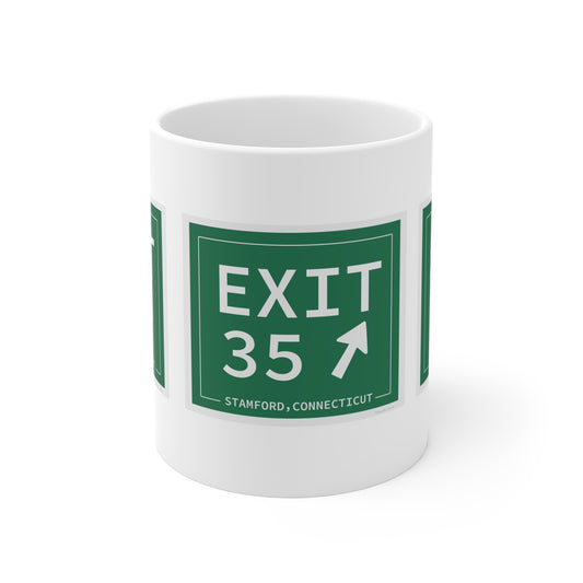 Vintage Exit 35 Merritt Parkway Sign Mug 11oz