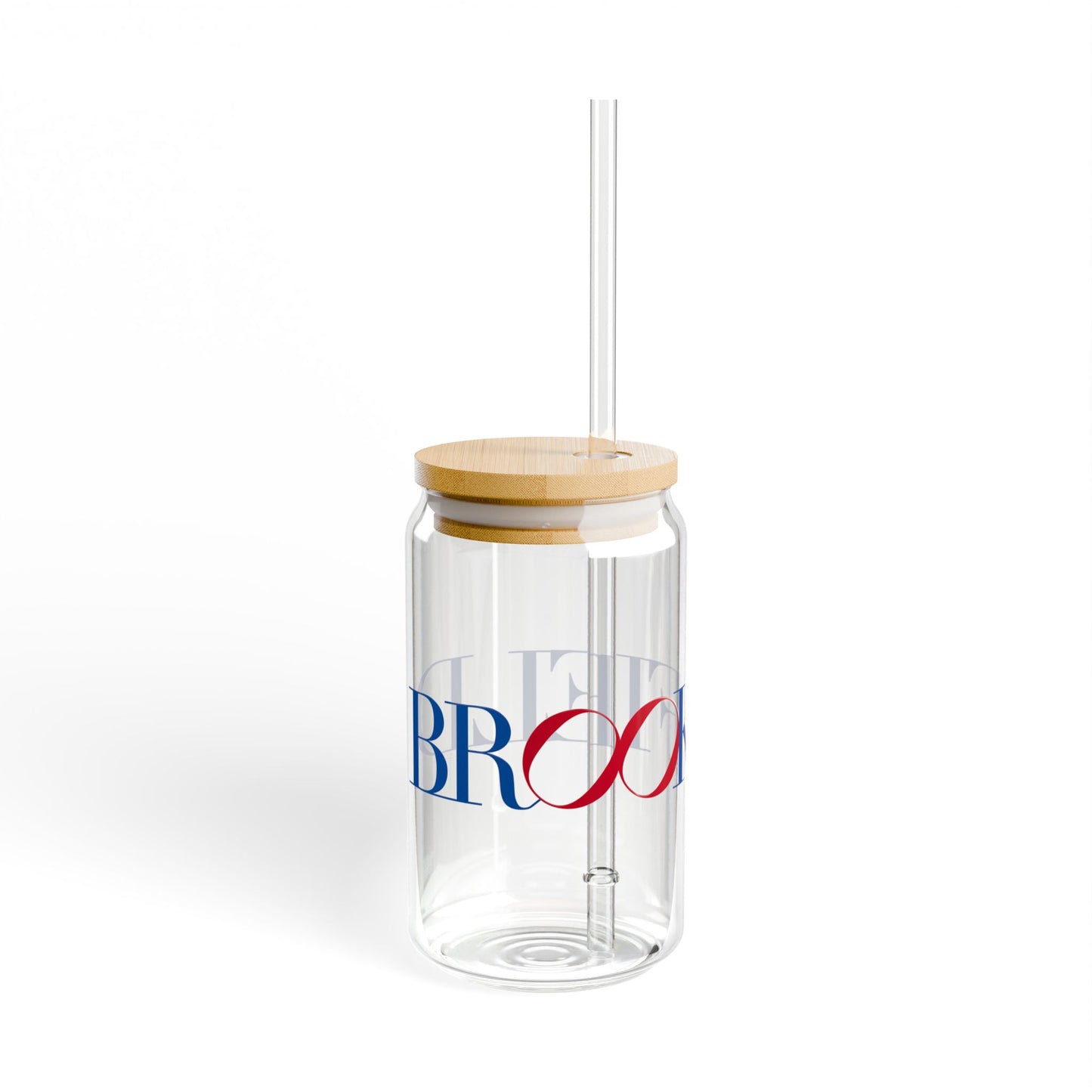 41 Tilt Brookfield Glass Can with Straw and Lid, 16oz