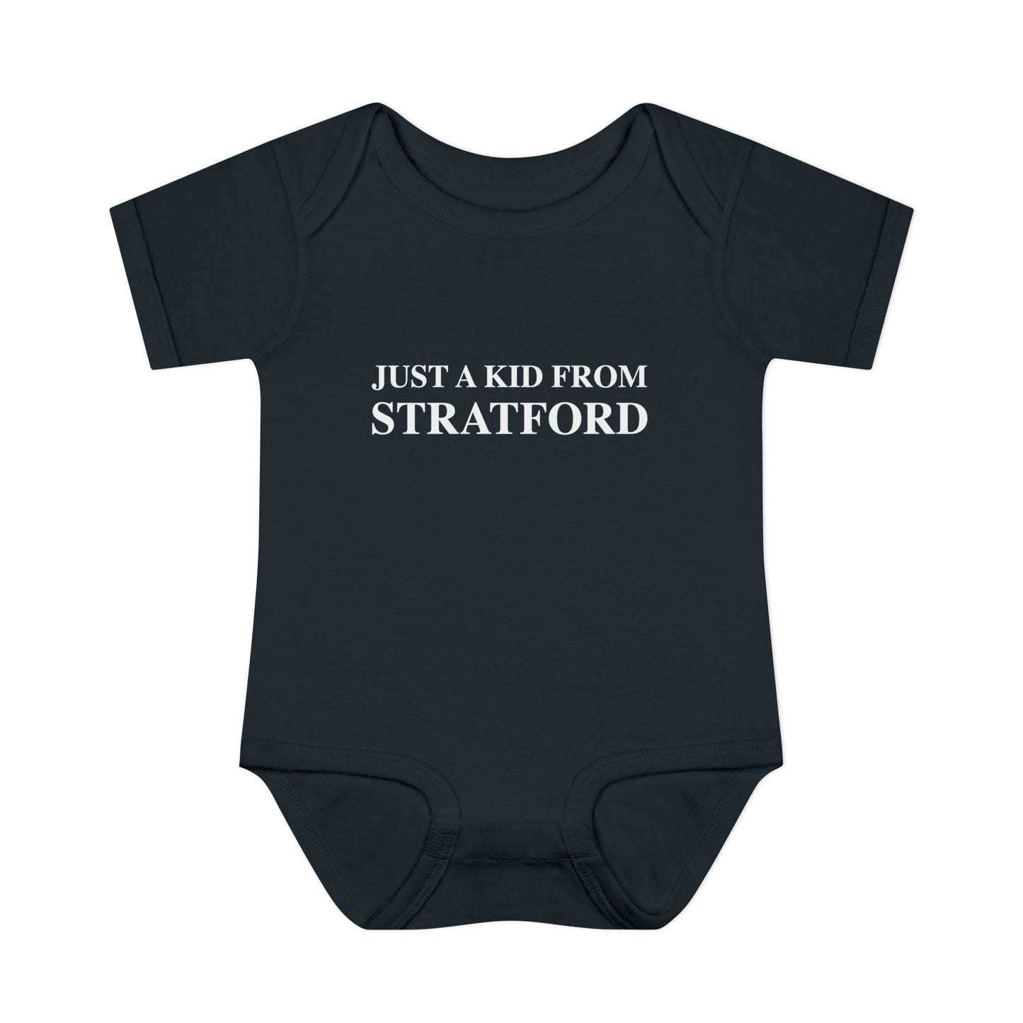 Just a kid from Stratford Infant Baby Rib Bodysuit
