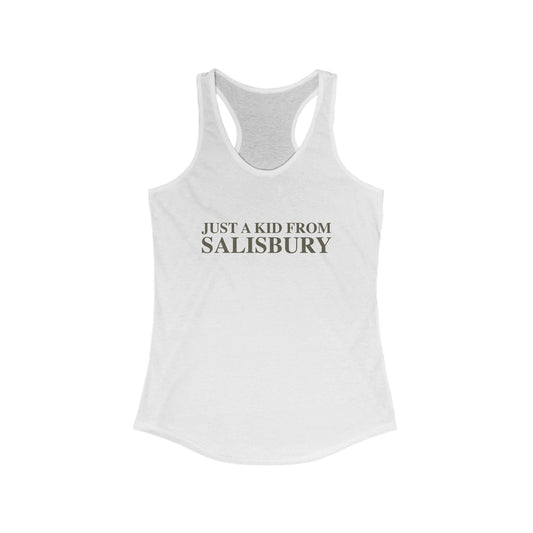 Just a kid from Salisbury Women's Ideal Racerback Tank Top