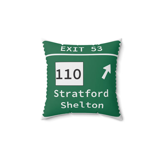 Vintage Merritt Parkway Exit 53 Sign Spun Polyester Square Pillow