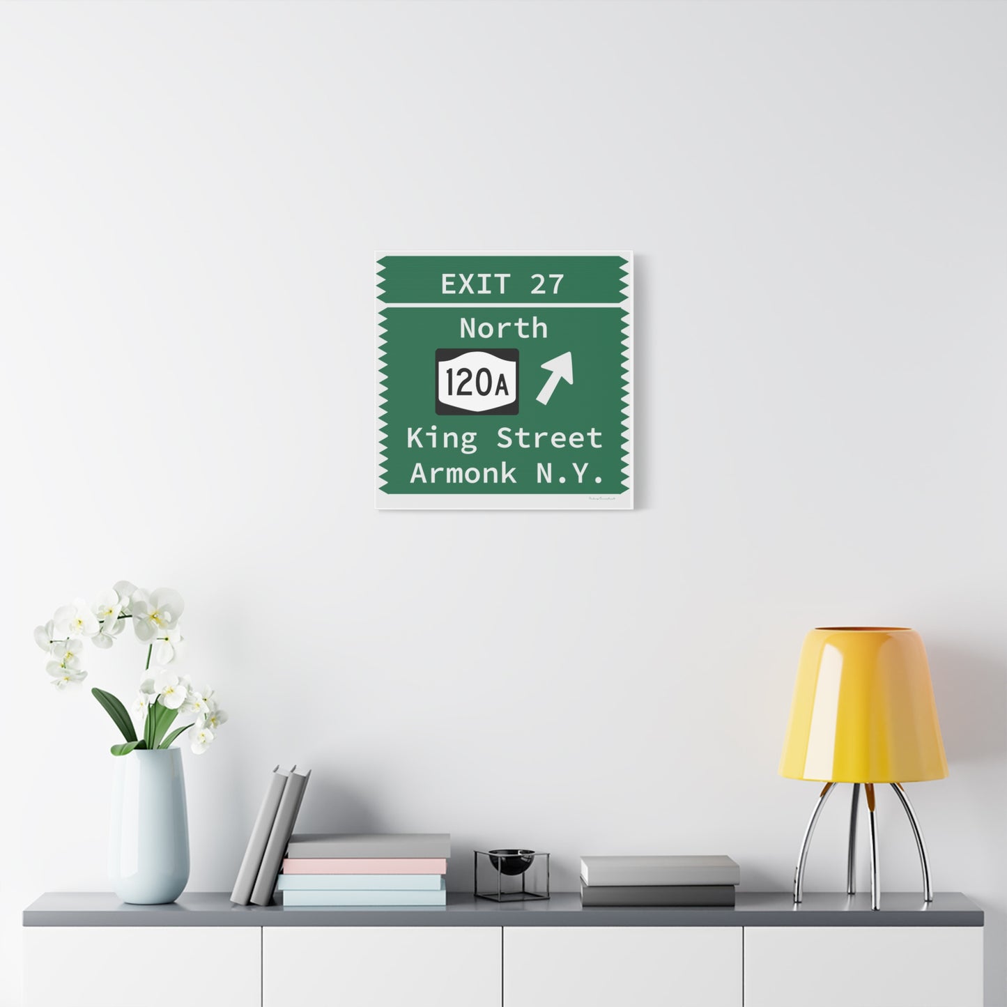 Vintage Merritt Parkway Exit 27 Sign Matte Canvas, Stretched, 1.25"