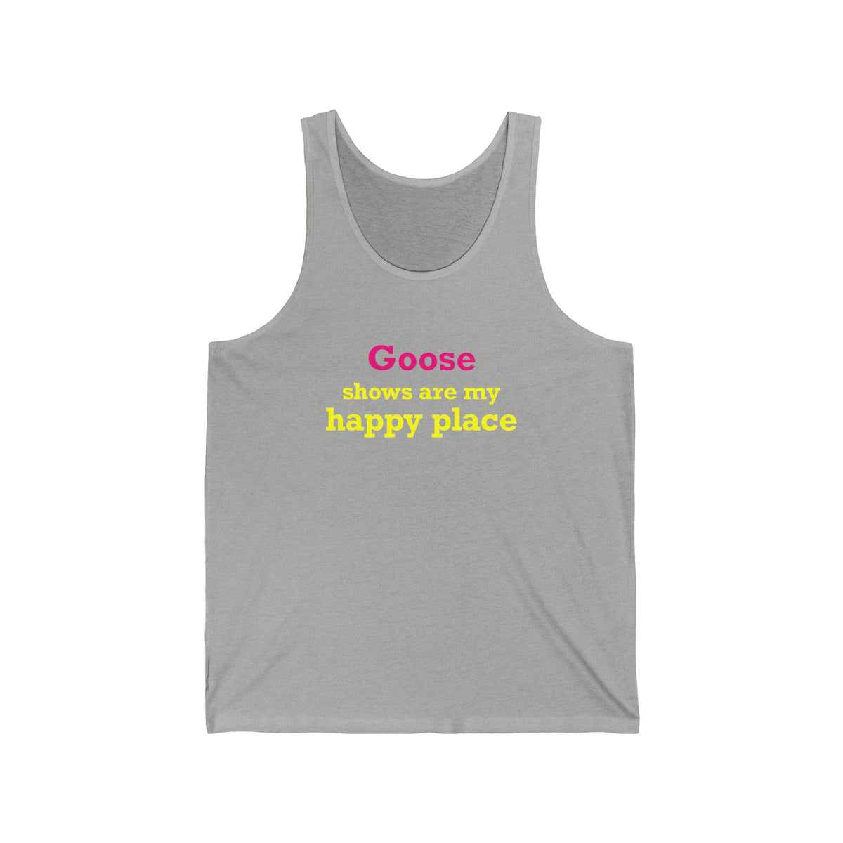 Goose Shows Are My Happy Place - Yellow & Pink Unisex Jersey Tank Top