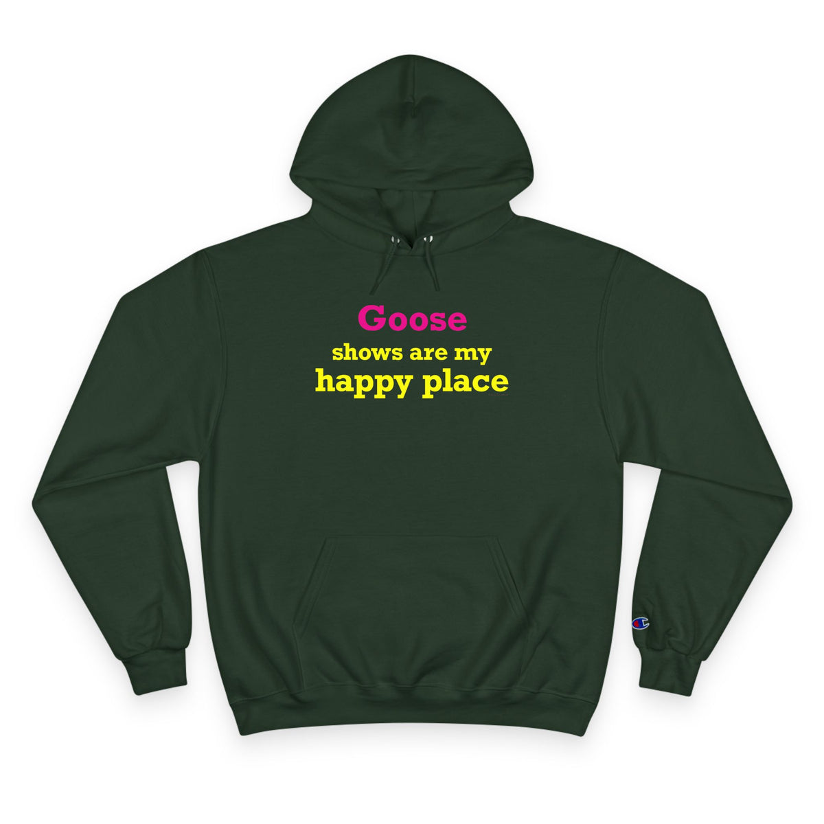 Goose Shows Are My Happy Place - Yellow & Pink Champion Hoodie