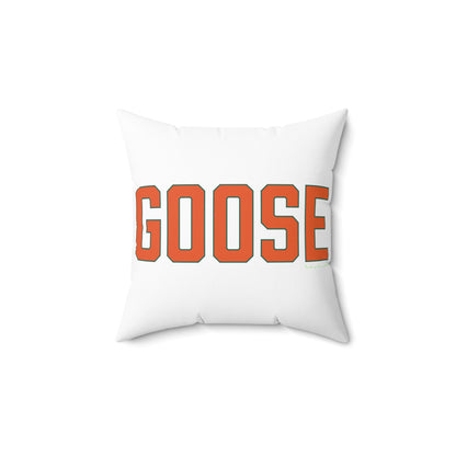 Goose Zip Code Orange & Green Spun Polyester Square Pillow