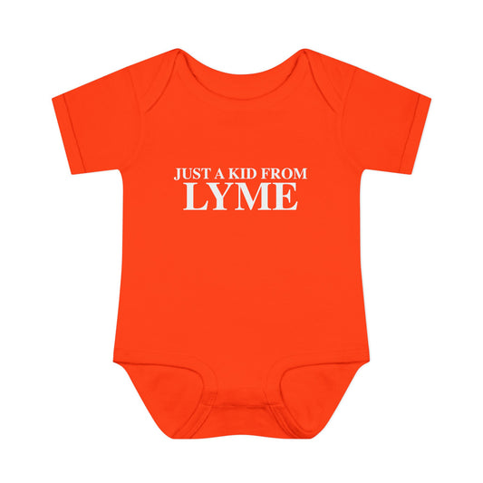 Just a kid from Lyme Infant Baby Rib Bodysuit