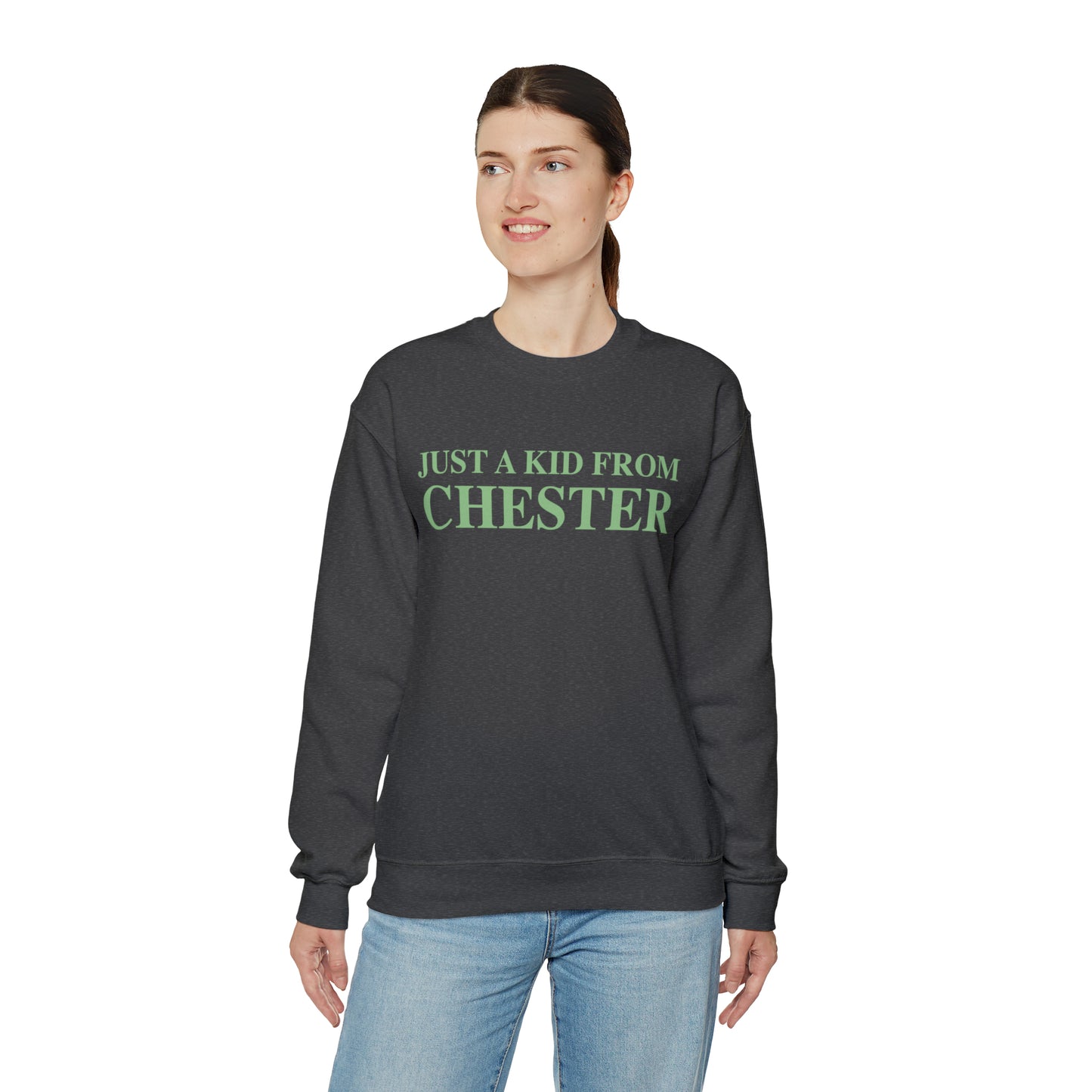 Just a kid from Chester Unisex Heavy Blend™ Crewneck Sweatshirt