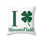 I Clover Bloomfield Spun Polyester Square Pillow