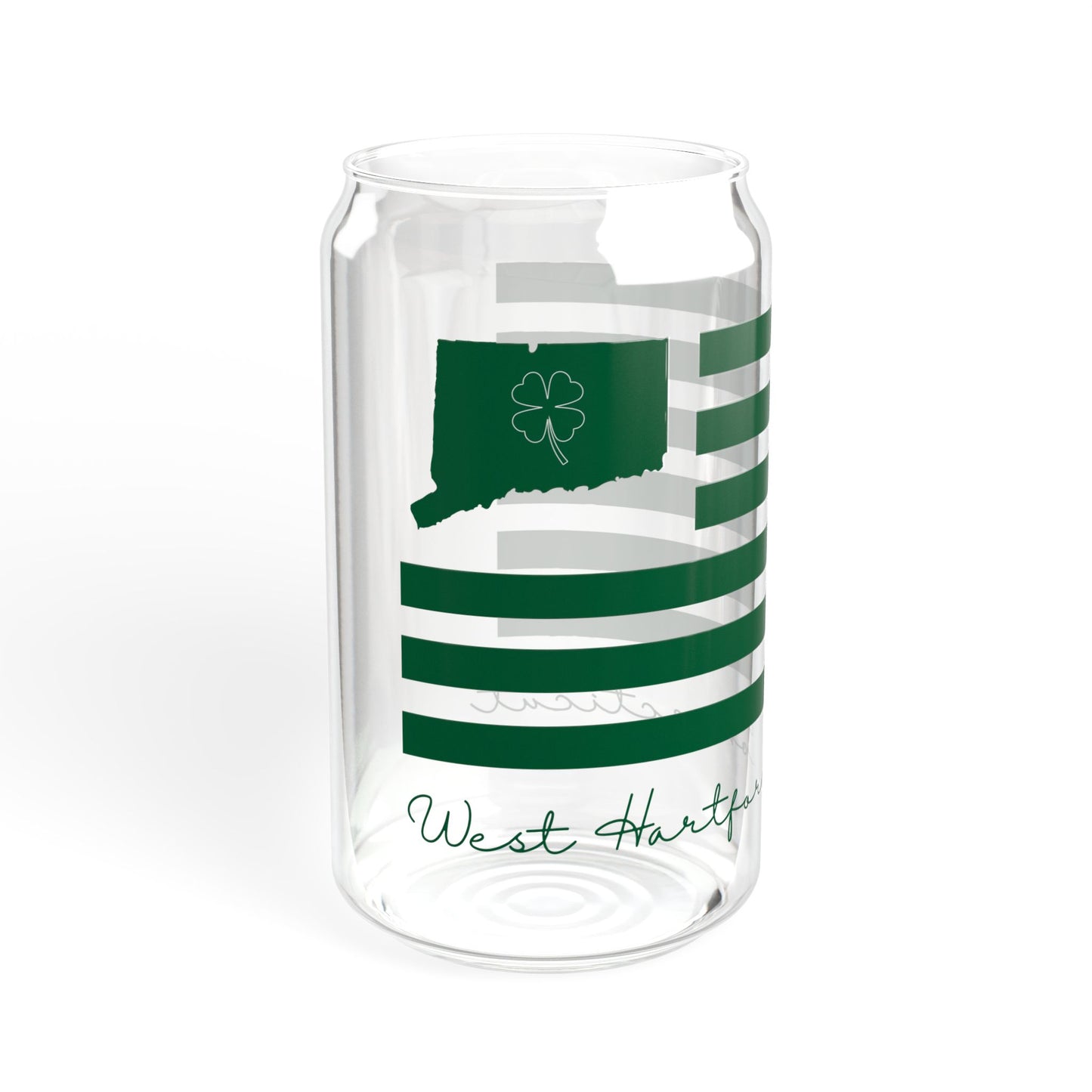 West Hartford Connecticut St. Patrick’s Day Flag Sipper Glass, 16oz