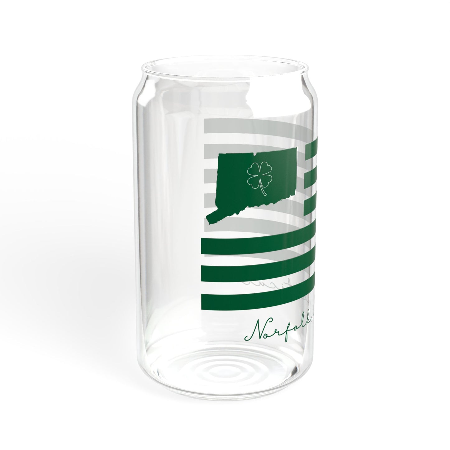 Norfolk Connecticut St. Patrick’s Day Flag Sipper Glass, 16oz