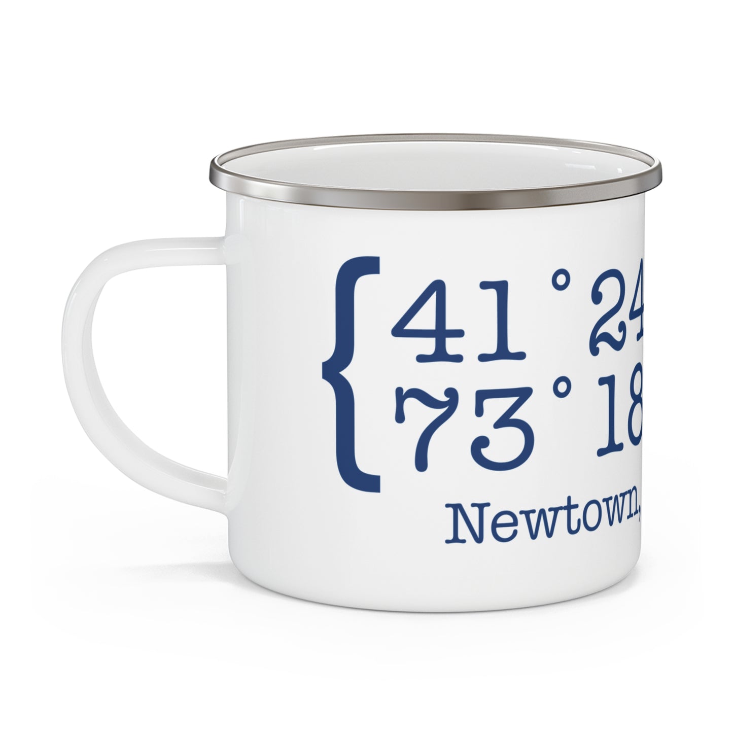 Newtown Coordinates Enamel Camping Mug