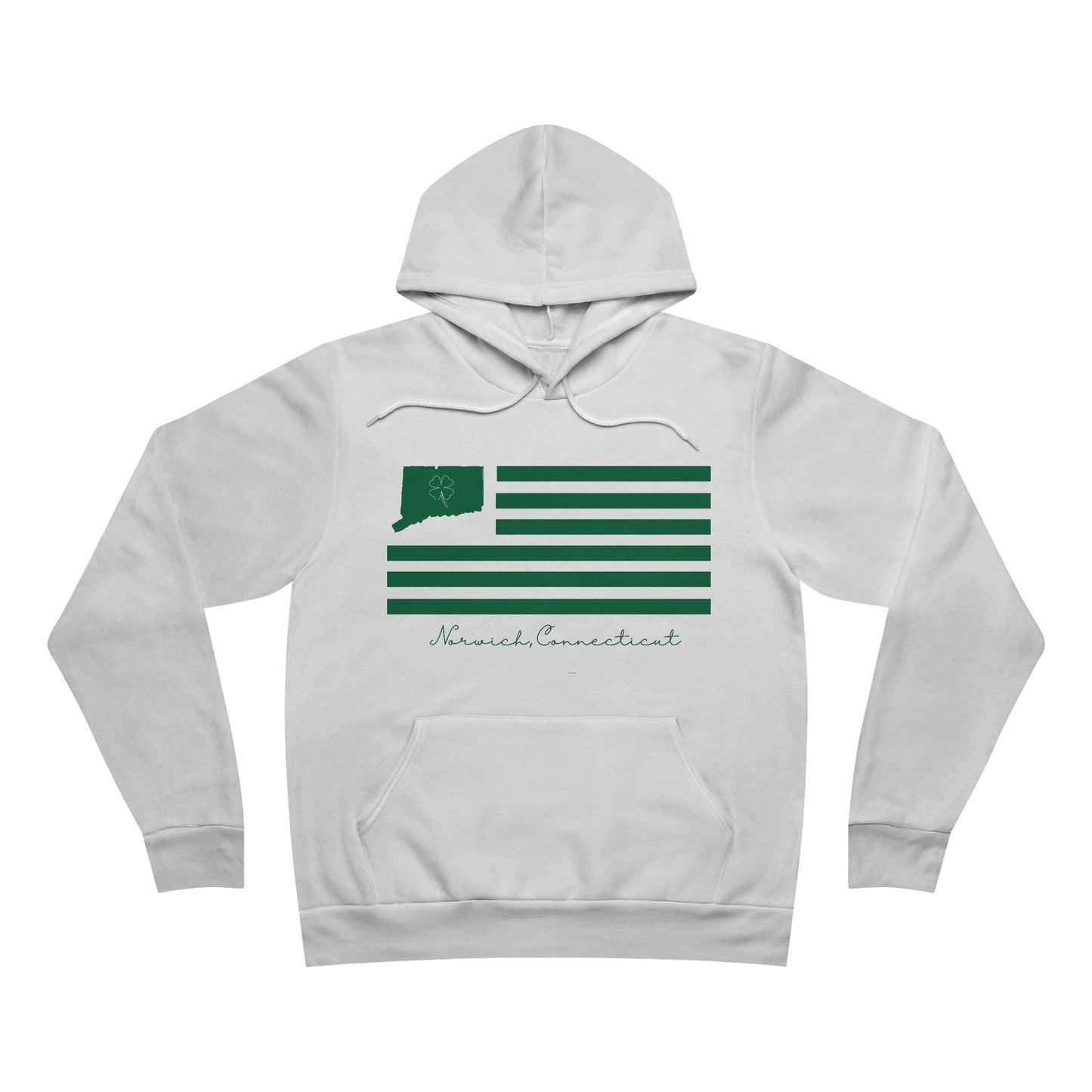 Norwich Connecticut St Patrick’s Day Flag Unisex Sponge Fleece Pullover Hoodie