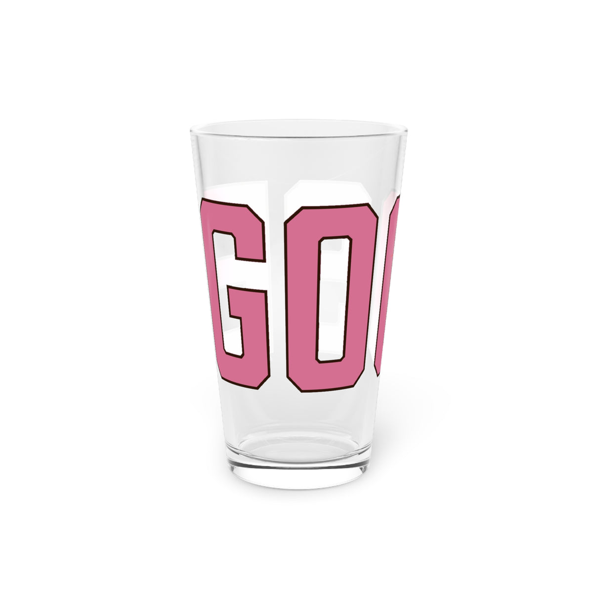 Goose Zip Code Pink & Black Pint Glass, 16oz