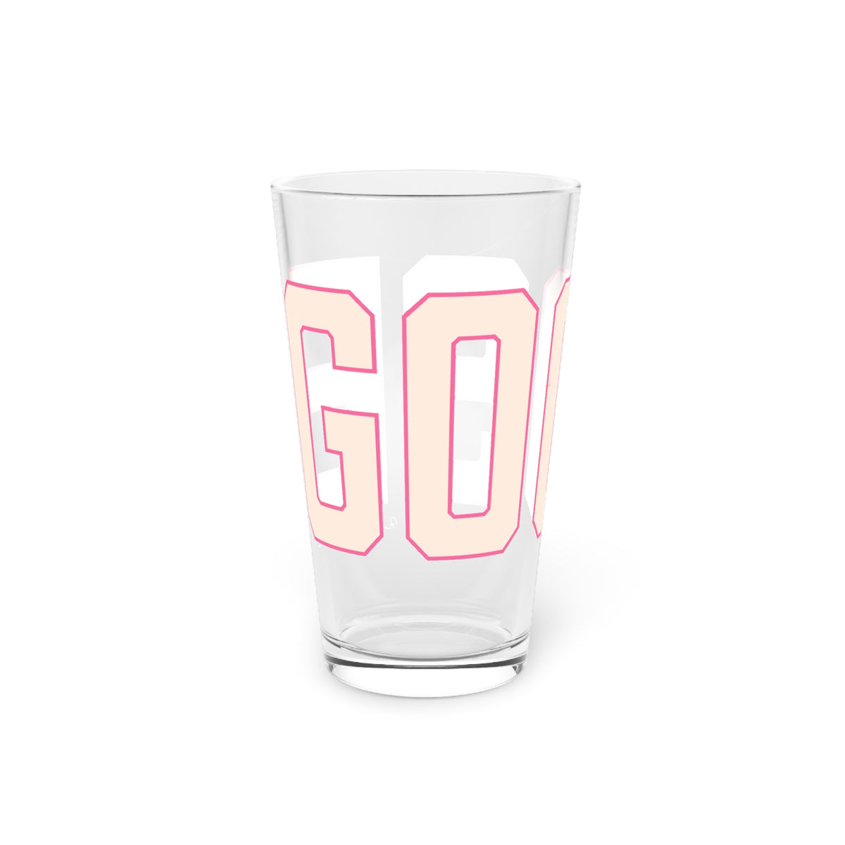 Goose Zip Code Peach & Pink Pint Glass, 16oz