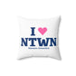 I Heart NTWN Spun Polyester Square Pillow