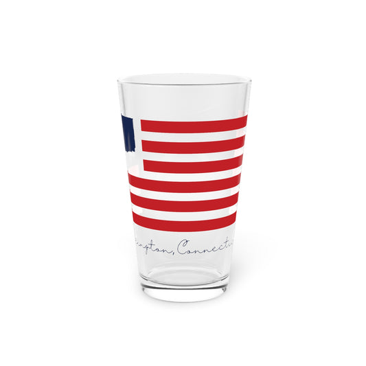 Torrington Connecticut Flag Pint Glass, 16oz