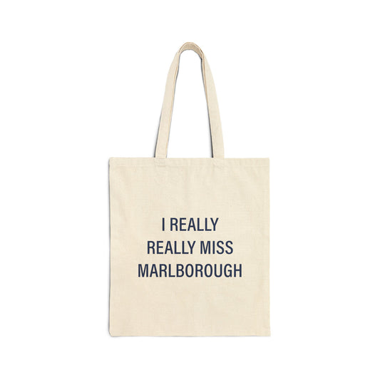 I Really Really Miss Marlborough Cotton Canvas Tote Bag
