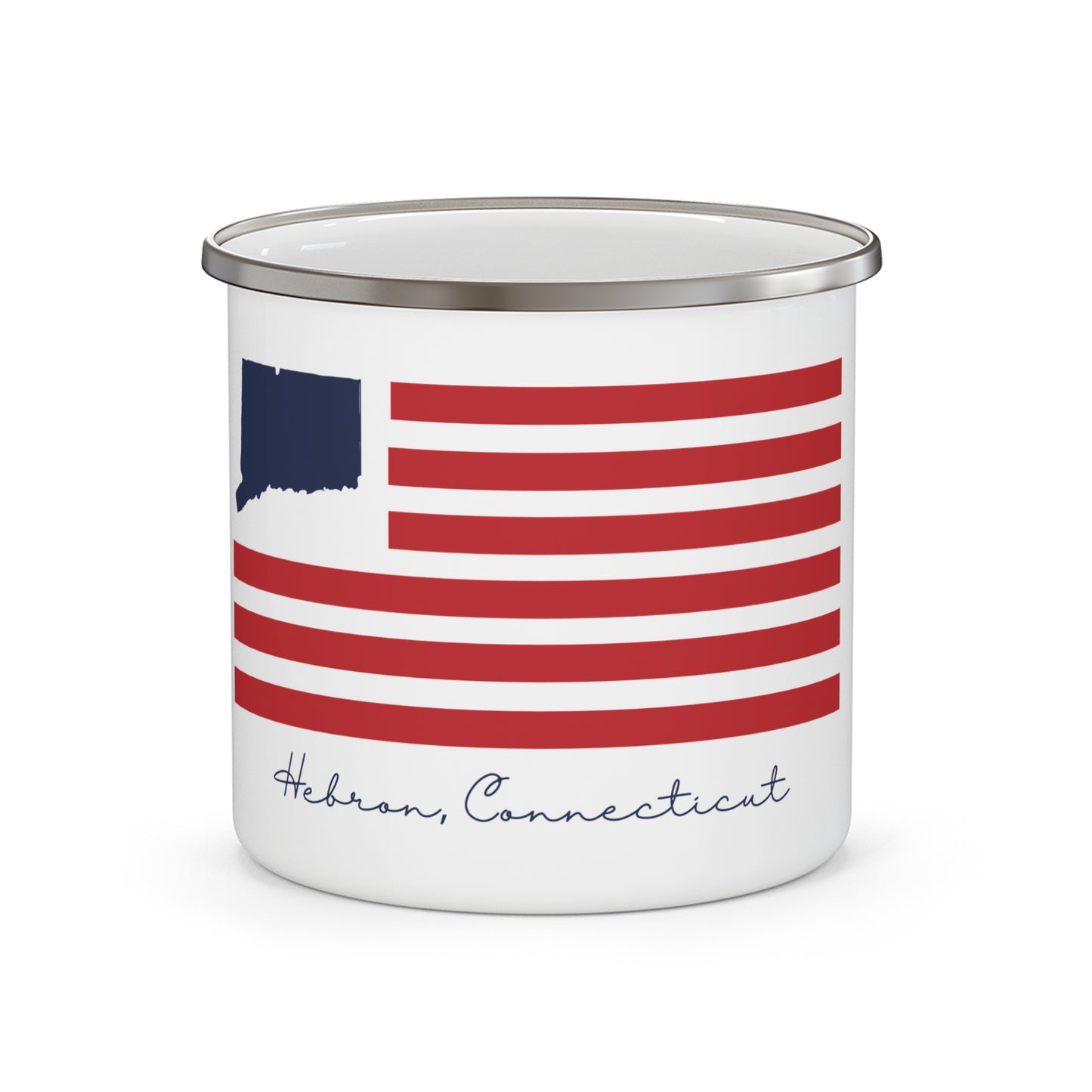 Hebron Connecticut Flag Enamel Camping Mug
