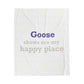 Goose Shows Are My Happy Place  - Gray & Purple Velveteen Plush Blanket