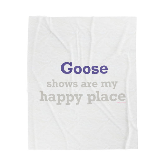 Goose Shows Are My Happy Place  - Gray & Purple Velveteen Plush Blanket