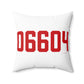 06604 Bridgeport Connecticut Zip Code Spun Polyester Square Pillow