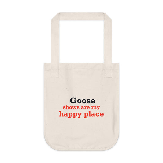 Goose Shows Are My Happy Place - Blue & Orange Organic Canvas Tote Bag
