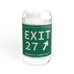 Vintage Exit 27 Merritt Parkway Sign Sipper Glass, 16oz